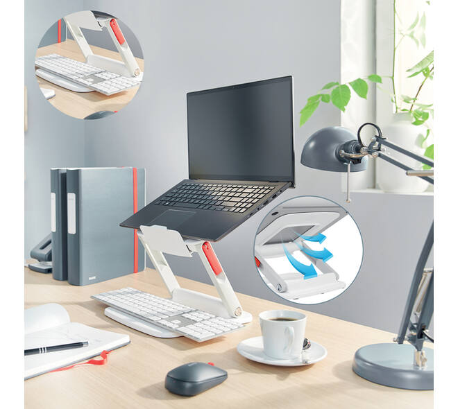 Laptopstandaard Leitz Ergo verstelbare multihoek wit