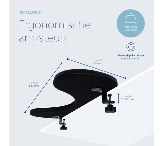 Armsteun R-Go Ergonomisch Zwart