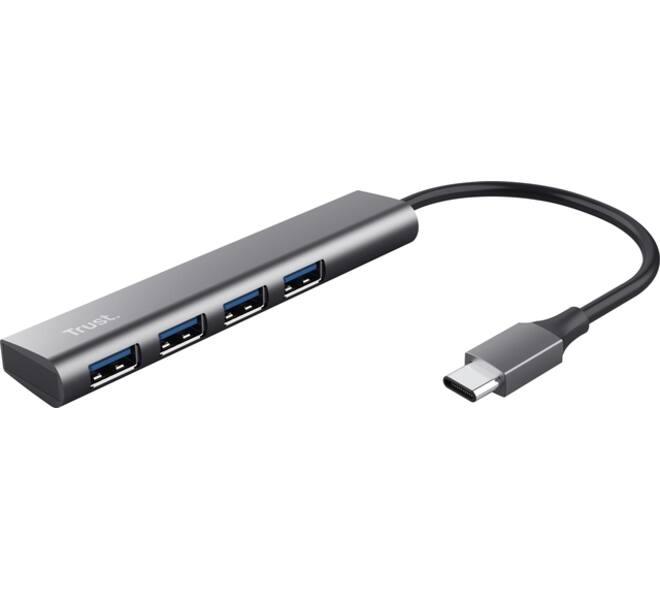 Hub Trust Halyx 4-port USB-C zilver