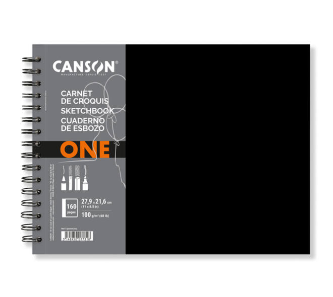Schetsboek Canson Art Book One spiraalgebonden 160vel 100gr 279x216mm wit