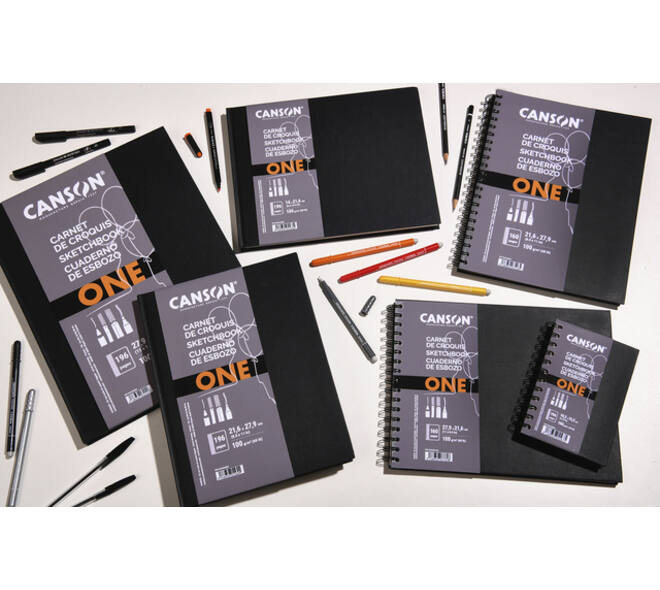 Schetsboek Canson Art Book One spiraalgebonden 160vel 100gr 279x216mm wit