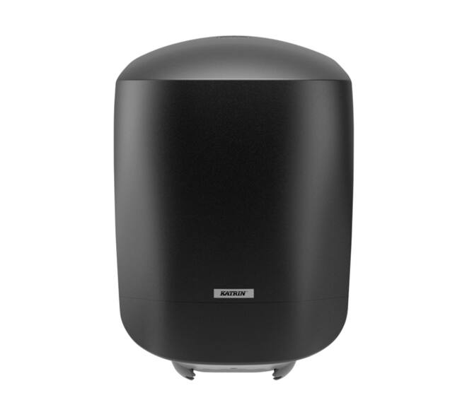 Poetspapierdispenser Katrin medium zwart 82254