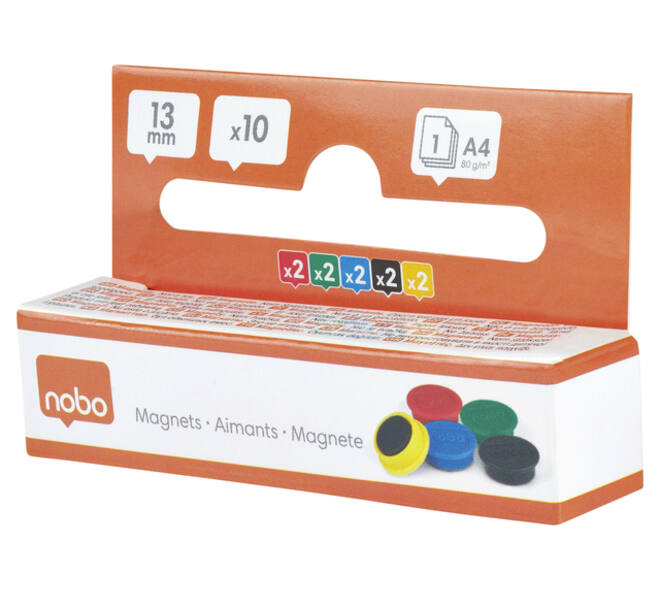 Magneet Nobo 13mm assorti 10 stuks