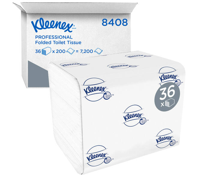 Toiletpapier Kleenex gevouwen 2-laags 110x186mm wit 8408