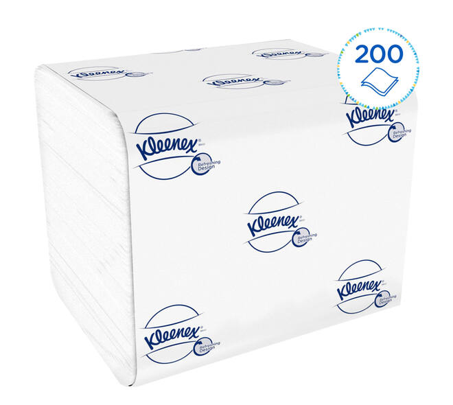 Toiletpapier Kleenex gevouwen 2-laags 110x186mm wit 8408
