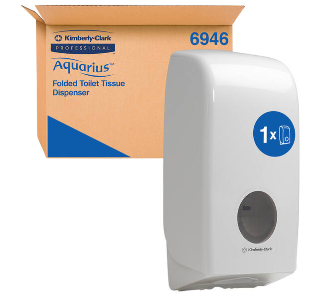 Toiletpapierdispenser Kimberly Clark Aquarius gevouwen wit 6946