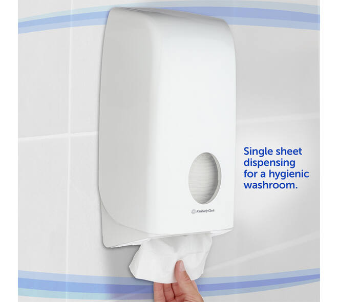 Toiletpapierdispenser Kimberly Clark Aquarius gevouwen wit 6946