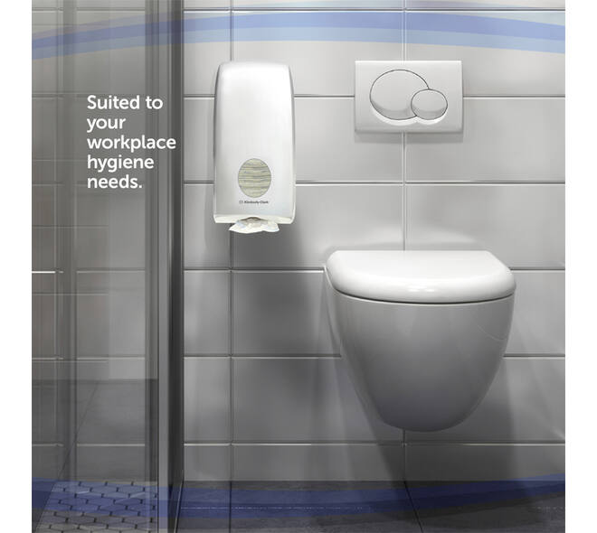 Toiletpapierdispenser Kimberly Clark Aquarius gevouwen wit 6946