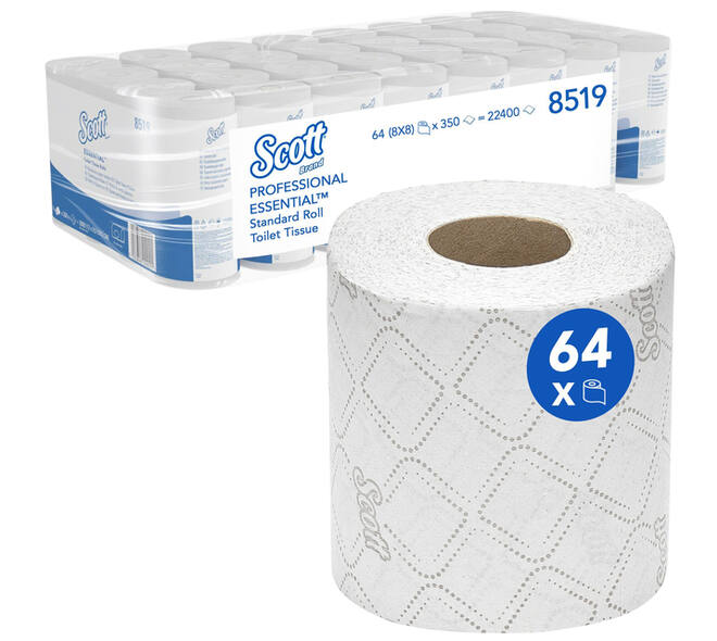 Toiletpapier Scott Essential 2-laags 350 vel wit 8519