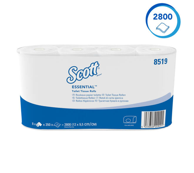 Toiletpapier Scott Essential 2-laags 350 vel wit 8519