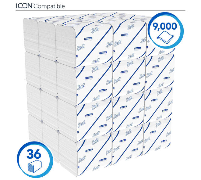 Toiletpapier Scott Control gevouwen 2-laags 110x186mm wit 8508