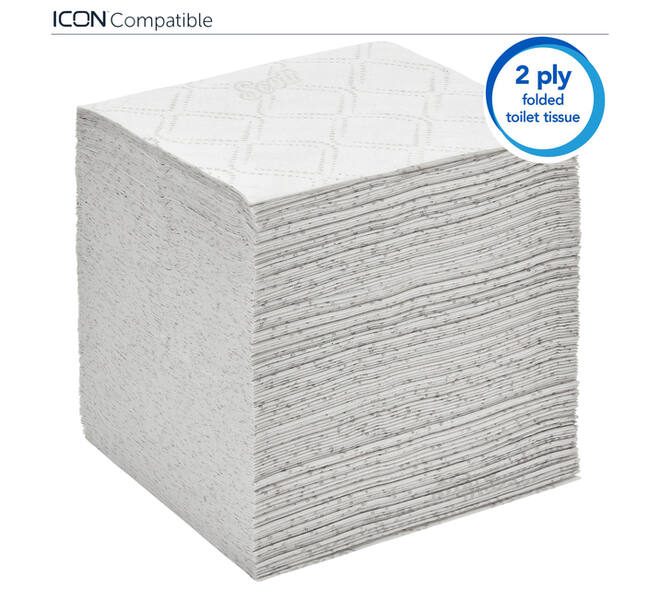 Toiletpapier Scott Control gevouwen 2-laags 110x186mm wit 8508