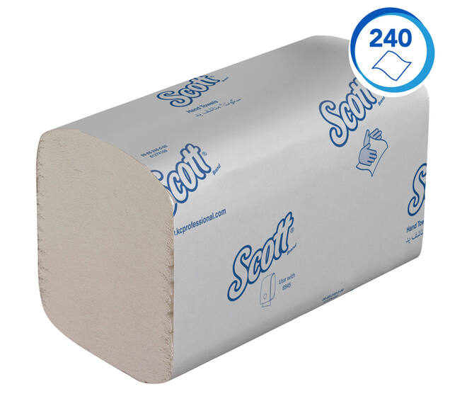 Handdoek Scott Essential i-vouw 1-laags 200x318mm 15x240 vel wit 6669