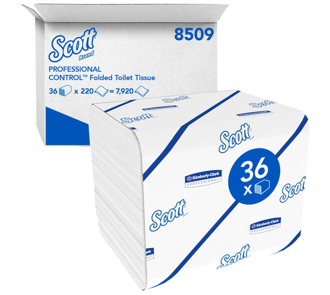 Toiletpapier Scott Control gevouwen 2-laags 110x186mm wit 8509