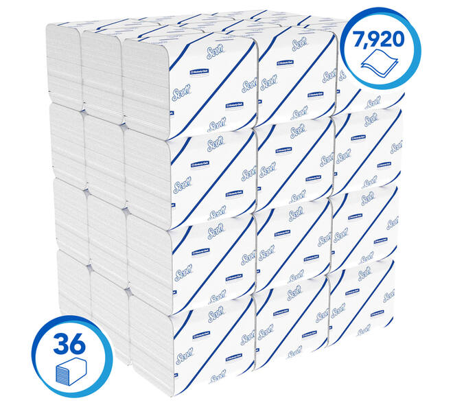 Toiletpapier Scott Control gevouwen 2-laags 110x186mm wit 8509