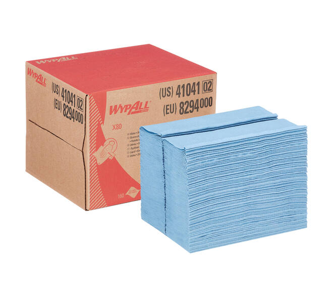 Reinigingsdoek WypAll X80 PowerClean dispenserdoos 1-laags 160 vel blauw 8294