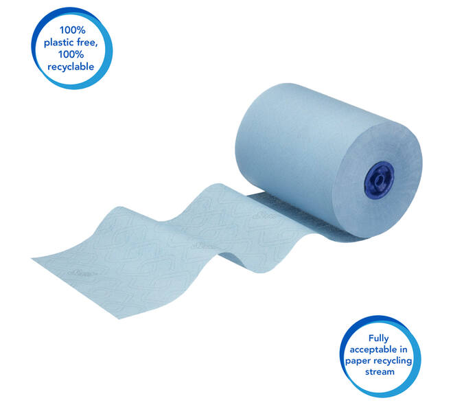 Handdoekrol Scott Essential Slimroll 1-laags 190m blauw 6696