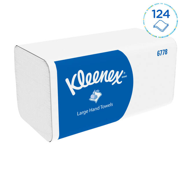 Handdoek Kleenex Ultra i-vouw 2-laags 215x318mm 15x124 vel wit 6778