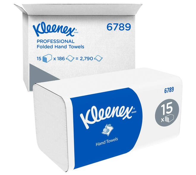 Handdoek Kleenex i-vouw 2-laags 215x212mm 15x186 vel wit 6789