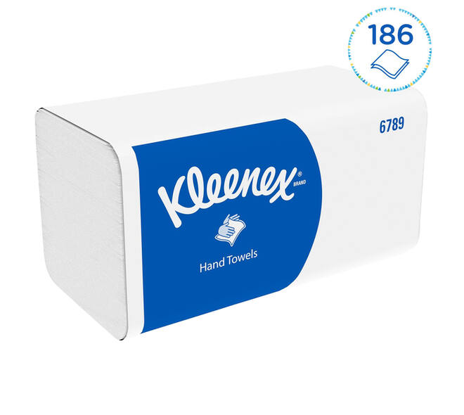 Handdoek Kleenex i-vouw 2-laags 215x212mm 15x186 vel wit 6789