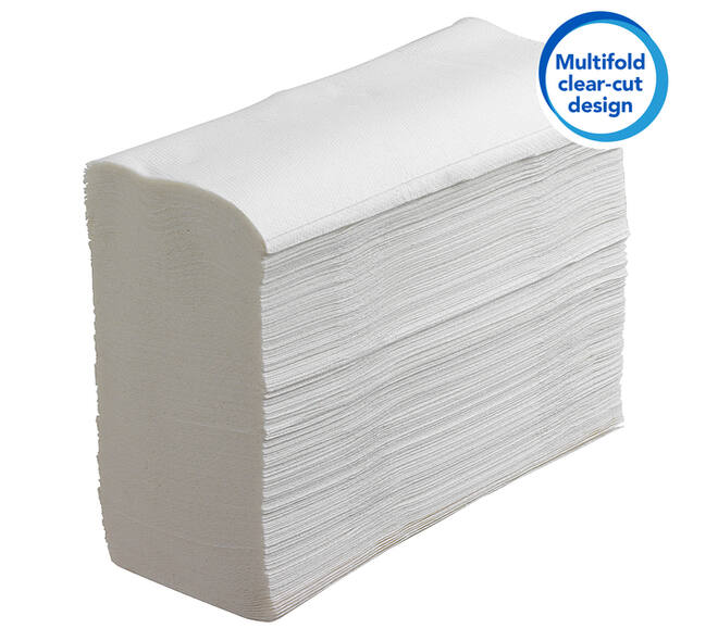 Handdoek Scott m-vouw 1-laags 203x240mm 16x250 vel wit 3749