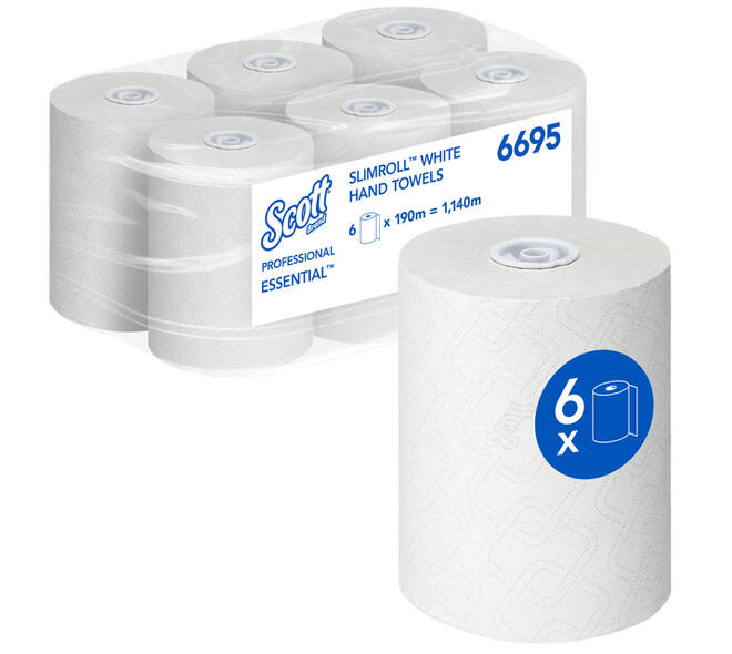 Handdoekrol Scott Essential Slimroll 1-laags 190m wit 6695