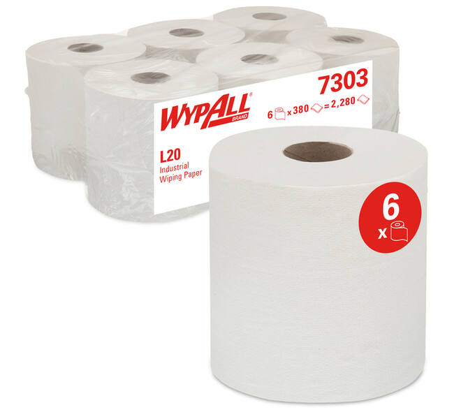 Poetspapier WypAll L20 GeneralClean 2-laags 380 vel wit 7303