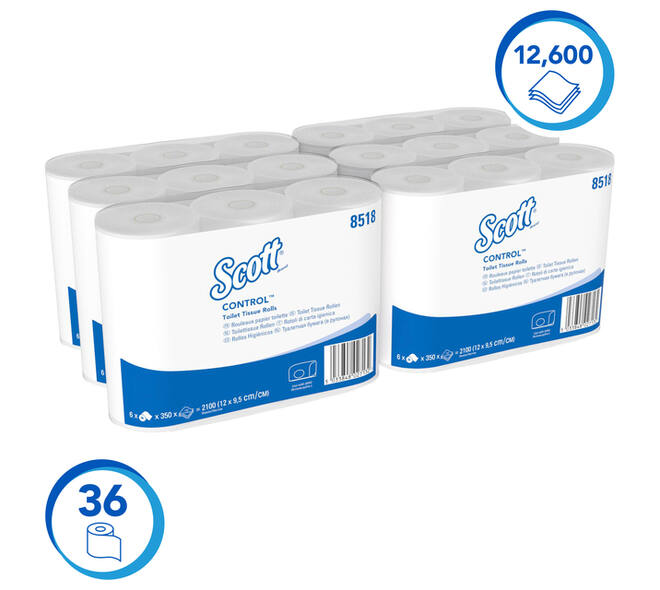 Toiletpapier Scott Control 3-laags 350 vel wit 8518