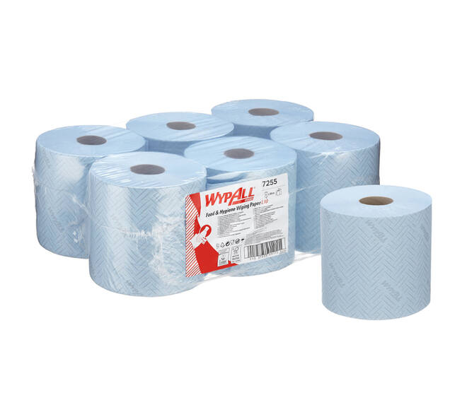 Poetspapier WypAll L10 GeneralClean 1-laags 800 vel blauw 7255