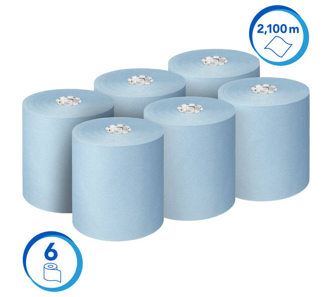 Handdoekrol Scott Essential 1-laags 350m blauw 6692