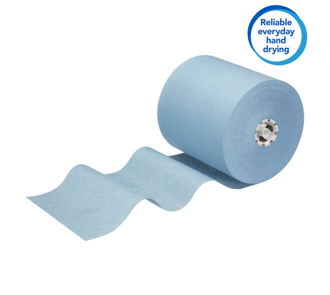 Handdoekrol Scott Essential 1-laags 350m blauw 6692