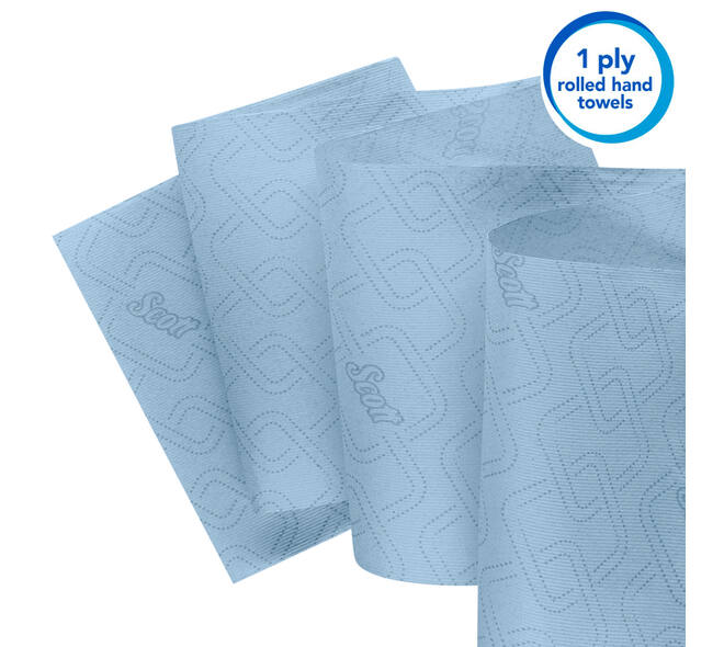 Handdoekrol Scott Essential 1-laags 350m blauw 6692
