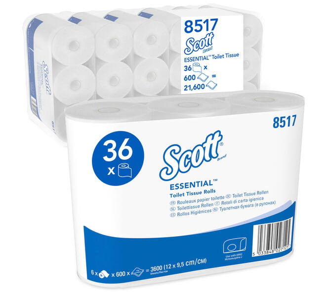 Toiletpapier Scott Essential 2-laags 600 vel wit 8517