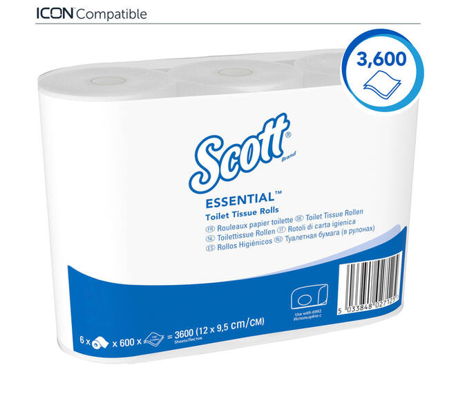 Toiletpapier Scott Essential 2-laags 600 vel wit 8517