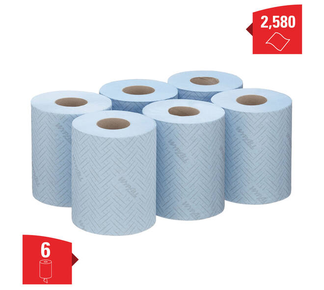 Poetspapier WypAll L10 GeneralClean 1-laags 430 vel blauw 6223