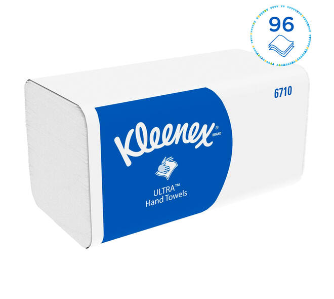Handdoek Kleenex Ultra i-vouw 3-laags 215x318mm 15x96 vel wit 6710