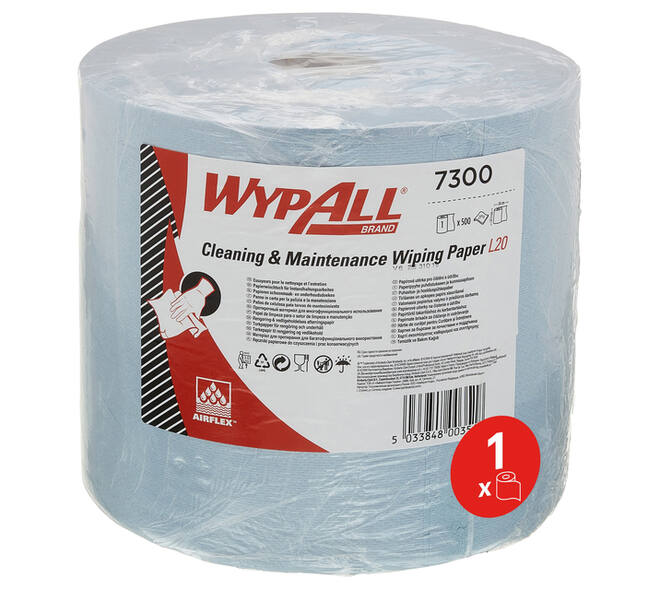 Poetspapier WypAll L20 GeneralClean 2-laags 500 vel blauw 7300