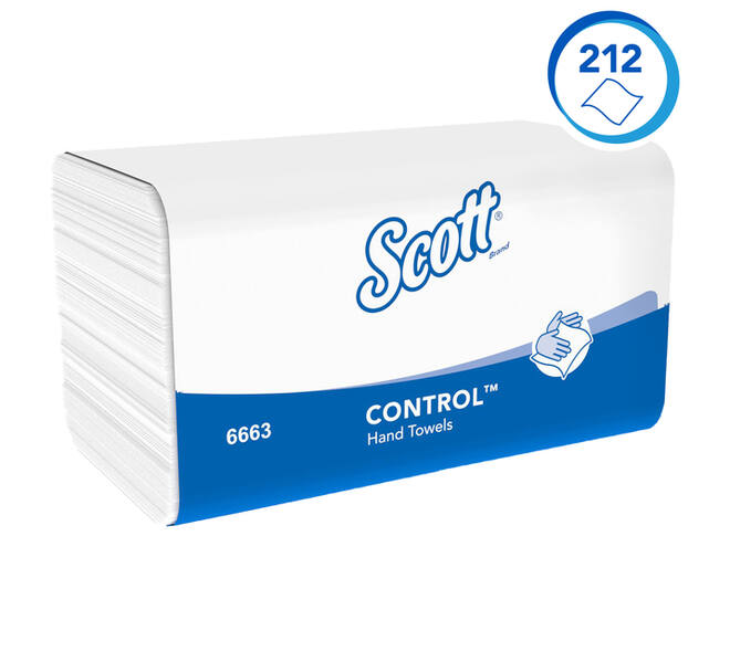 Handdoek Scott Control i-vouw 1-laags 215x315mm 15x212 vel wit 6663