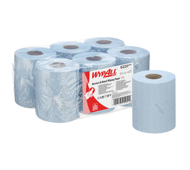 Poetspapier WypAll L10 GeneralClean 1-laags 280 vel blauw 6220