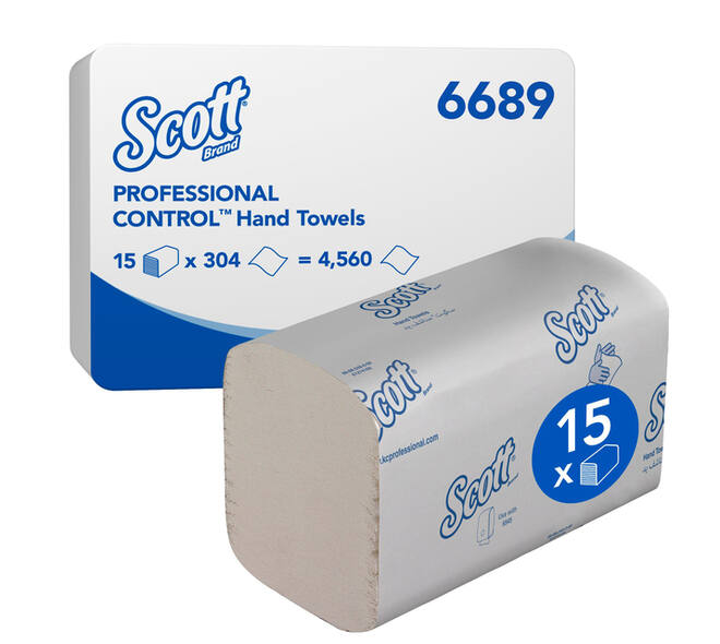 Handdoek Scott Control i-vouw 1-laags 200x210mm 15x304 vel wit 6689