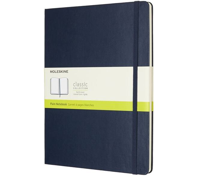 Notitieboek Moleskine XL 190x250mm blanco hard cover sapphire blue