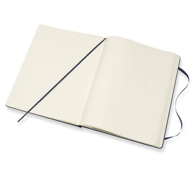 Notitieboek Moleskine XL 190x250mm blanco hard cover sapphire blue