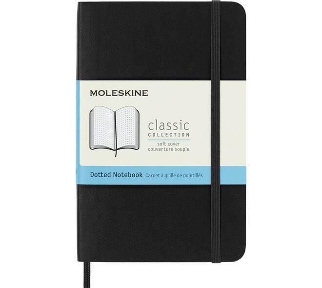 Notitieboek Moleskine pocket 90x140mm dots soft cover zwart