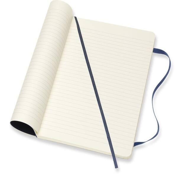 Notitieboek Moleskine large 130x210mm lijn soft cover sapphire blue