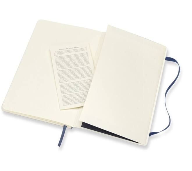 Notitieboek Moleskine large 130x210mm lijn soft cover sapphire blue