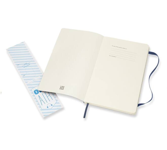 Notitieboek Moleskine large 130x210mm lijn soft cover sapphire blue