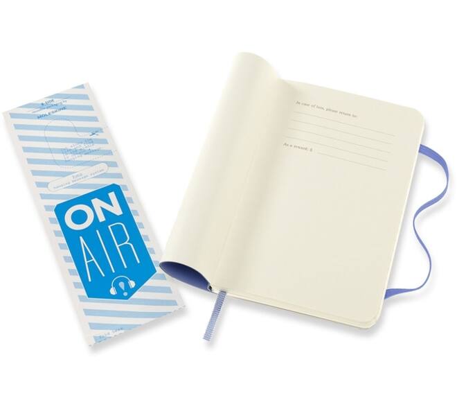Notitieboek Moleskine pocket 90x140mm lijn soft cover hydrangea blue