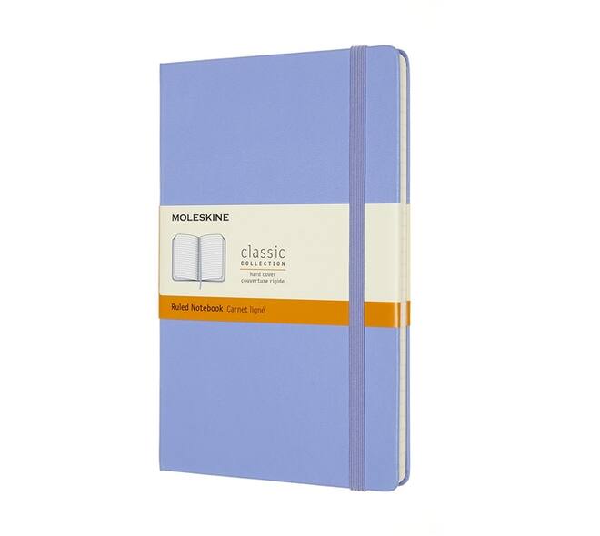 Notitieboek Moleskine large 130x210mm lijn hard cover hydrangea blue