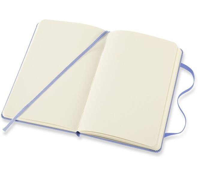 Notitieboek Moleskine pocket 90x140mm blanco hard cover hydrangea blue