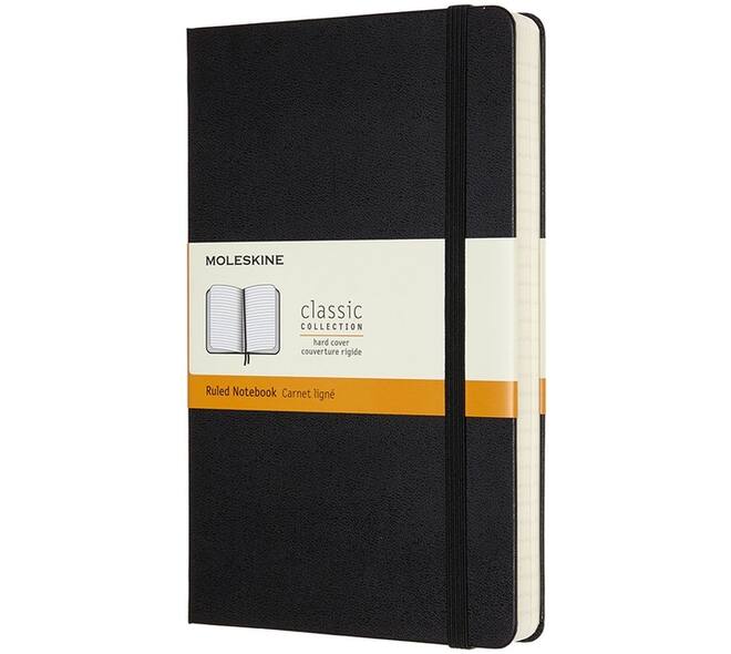 Notitieboek Moleskine Expanded large 130x210mm lijn hard cover zwart